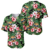 Pineapple Skull Aloha Hawaii Baseball Jersey Summer Vibes Tropical Seamless Pattern - Polynesian Pride