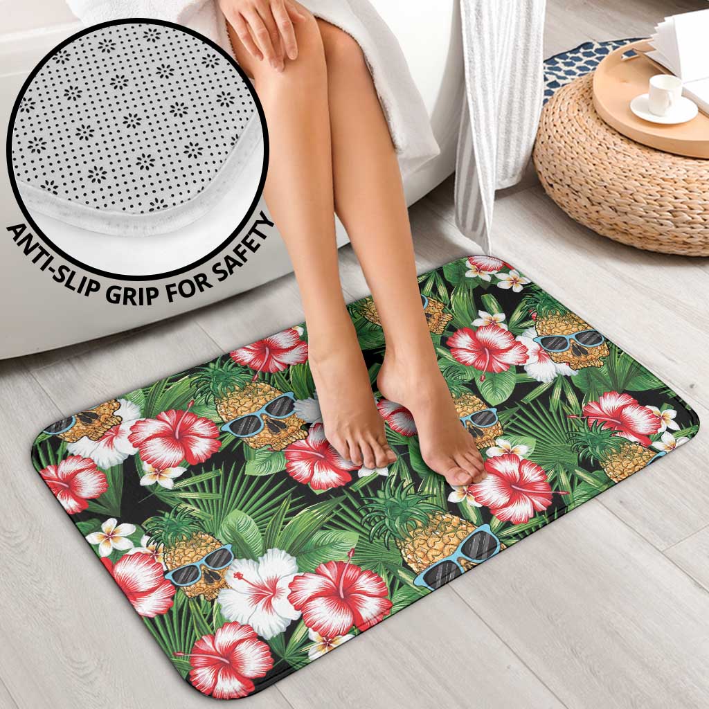 Pineapple Skull Aloha Hawaii Bathroom Set Summer Vibes Tropical Seamless Pattern - Polynesian Pride