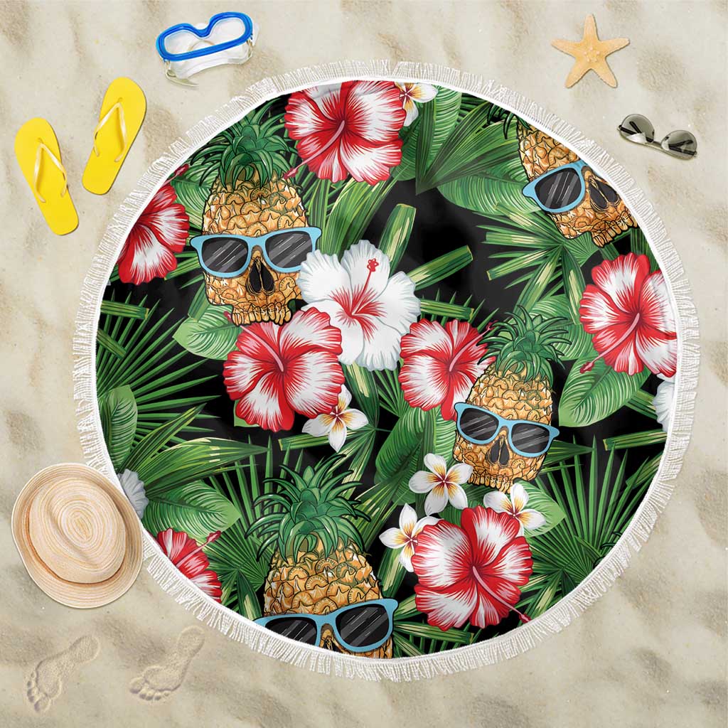 Pineapple Skull Aloha Hawaii Beach Blanket Summer Vibes Tropical Seamless Pattern - Polynesian Pride
