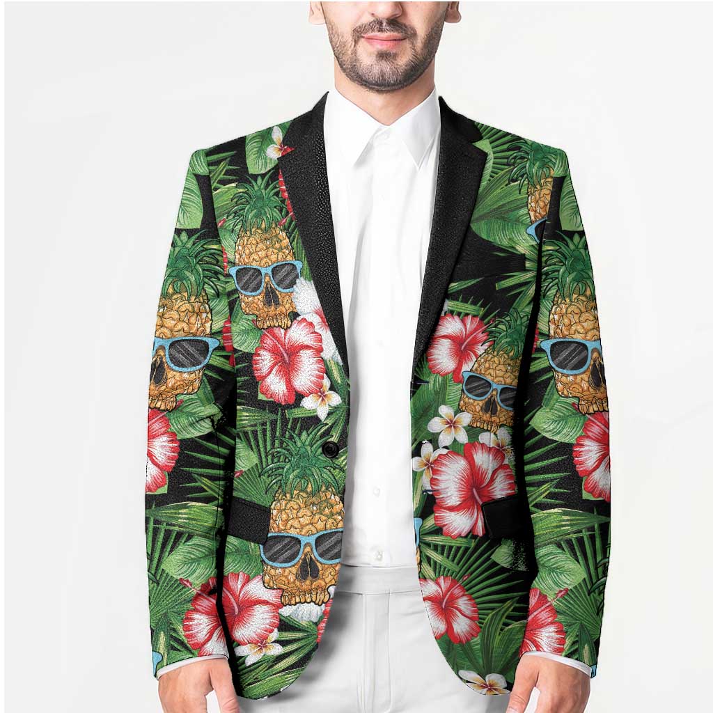 Pineapple Skull Aloha Hawaii Blazer Summer Vibes Tropical Seamless Pattern LT14 - Polynesian Pride