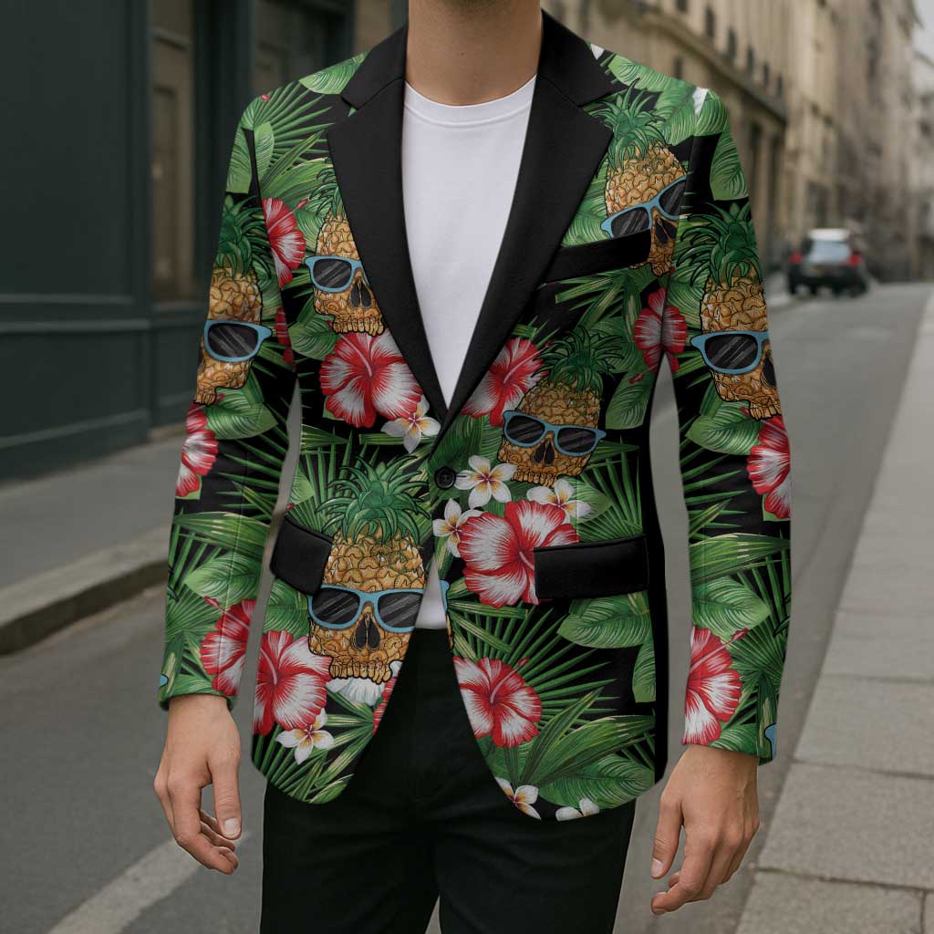 Pineapple Skull Aloha Hawaii Blazer Summer Vibes Tropical Seamless Pattern LT14 - Polynesian Pride
