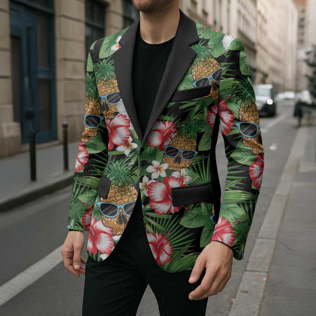 Pineapple Skull Aloha Hawaii Blazer Summer Vibes Tropical Seamless Pattern LT14 - Polynesian Pride