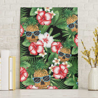 Pineapple Skull Aloha Hawaii Canvas Wall Art Summer Vibes Tropical Seamless Pattern - Polynesian Pride