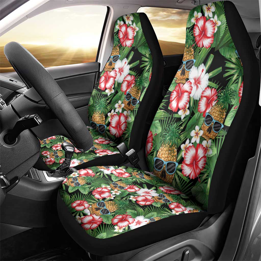 Pineapple Skull Aloha Hawaii Car Seat Cover Summer Vibes Tropical Seamless Pattern - Polynesian Pride