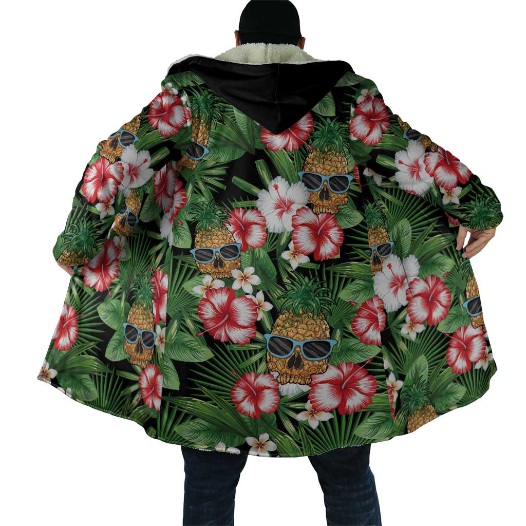 Pineapple Skull Aloha Hawaii Cloak Summer Vibes Tropical Seamless Pattern - Polynesian Pride