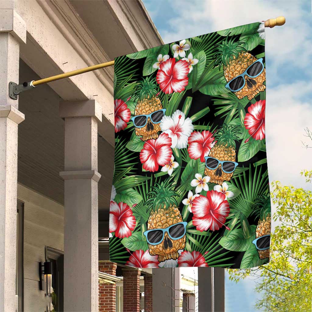 Pineapple Skull Aloha Hawaii Garden Flag Summer Vibes Tropical Seamless Pattern - Polynesian Pride