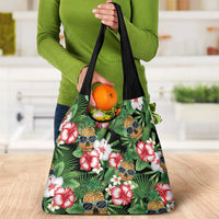 Pineapple Skull Aloha Hawaii Grocery Bag Summer Vibes Tropical Seamless Pattern - Polynesian Pride