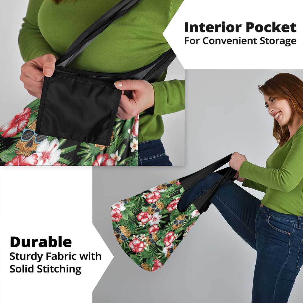 Pineapple Skull Aloha Hawaii Grocery Bag Summer Vibes Tropical Seamless Pattern - Polynesian Pride