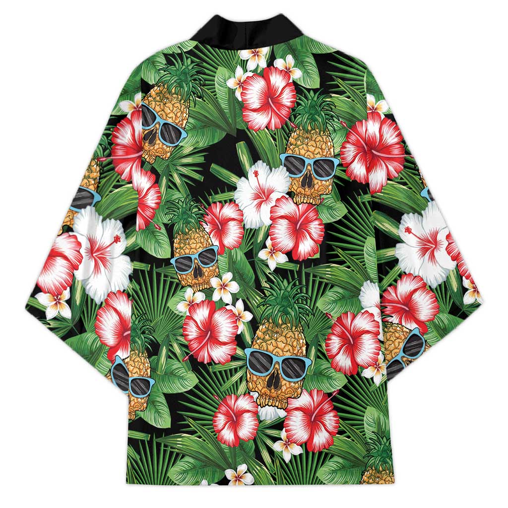 Pineapple Skull Aloha Hawaii Kimono Summer Vibes Tropical Seamless Pattern - Polynesian Pride