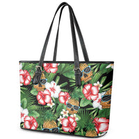 Pineapple Skull Aloha Hawaii Leather Tote Bag Summer Vibes Tropical Seamless Pattern - Polynesian Pride