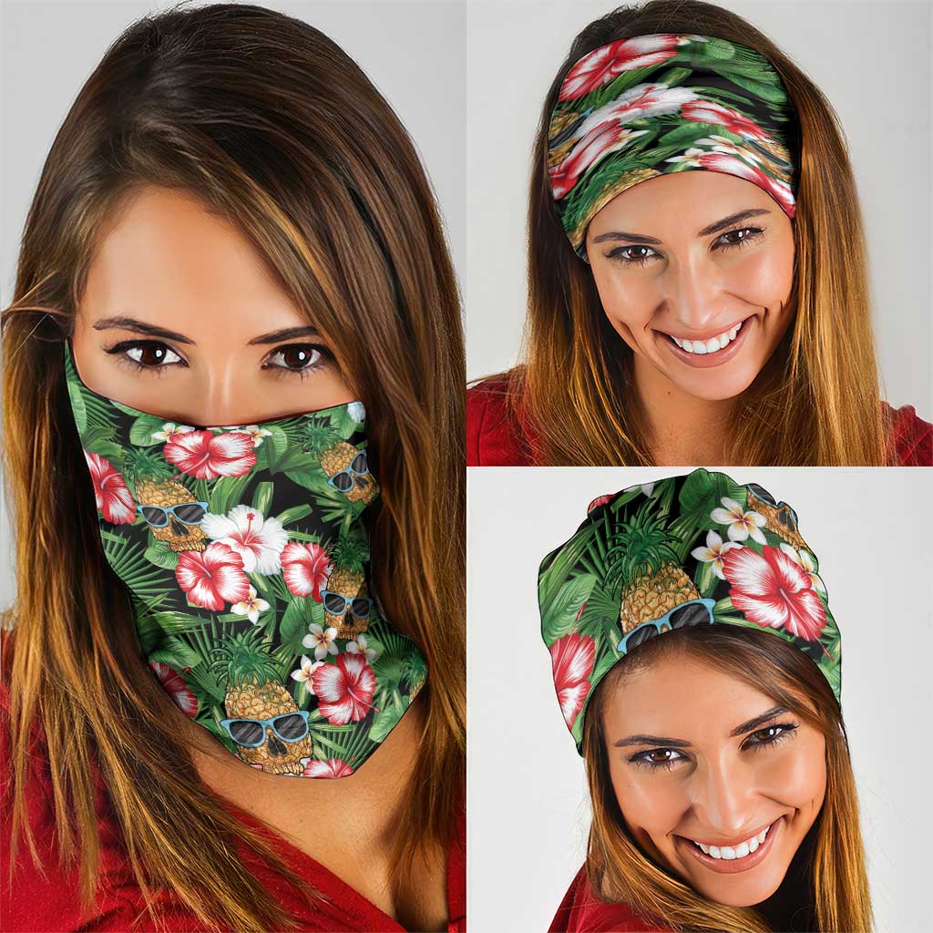 Pineapple Skull Aloha Hawaii Neck Gaiter Summer Vibes Tropical Seamless Pattern LT14 - Polynesian Pride