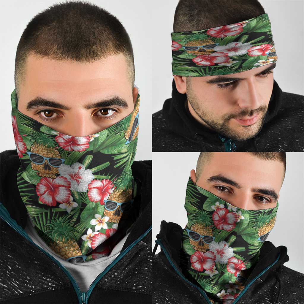 Pineapple Skull Aloha Hawaii Neck Gaiter Summer Vibes Tropical Seamless Pattern LT14 - Polynesian Pride