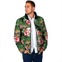 Pineapple Skull Aloha Hawaii Padded Jacket Summer Vibes Tropical Seamless Pattern - Polynesian Pride