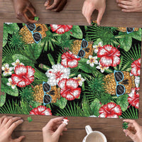 Pineapple Skull Aloha Hawaii Puzzle Summer Vibes Tropical Seamless Pattern - Polynesian Pride