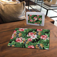 Pineapple Skull Aloha Hawaii Puzzle Summer Vibes Tropical Seamless Pattern - Polynesian Pride