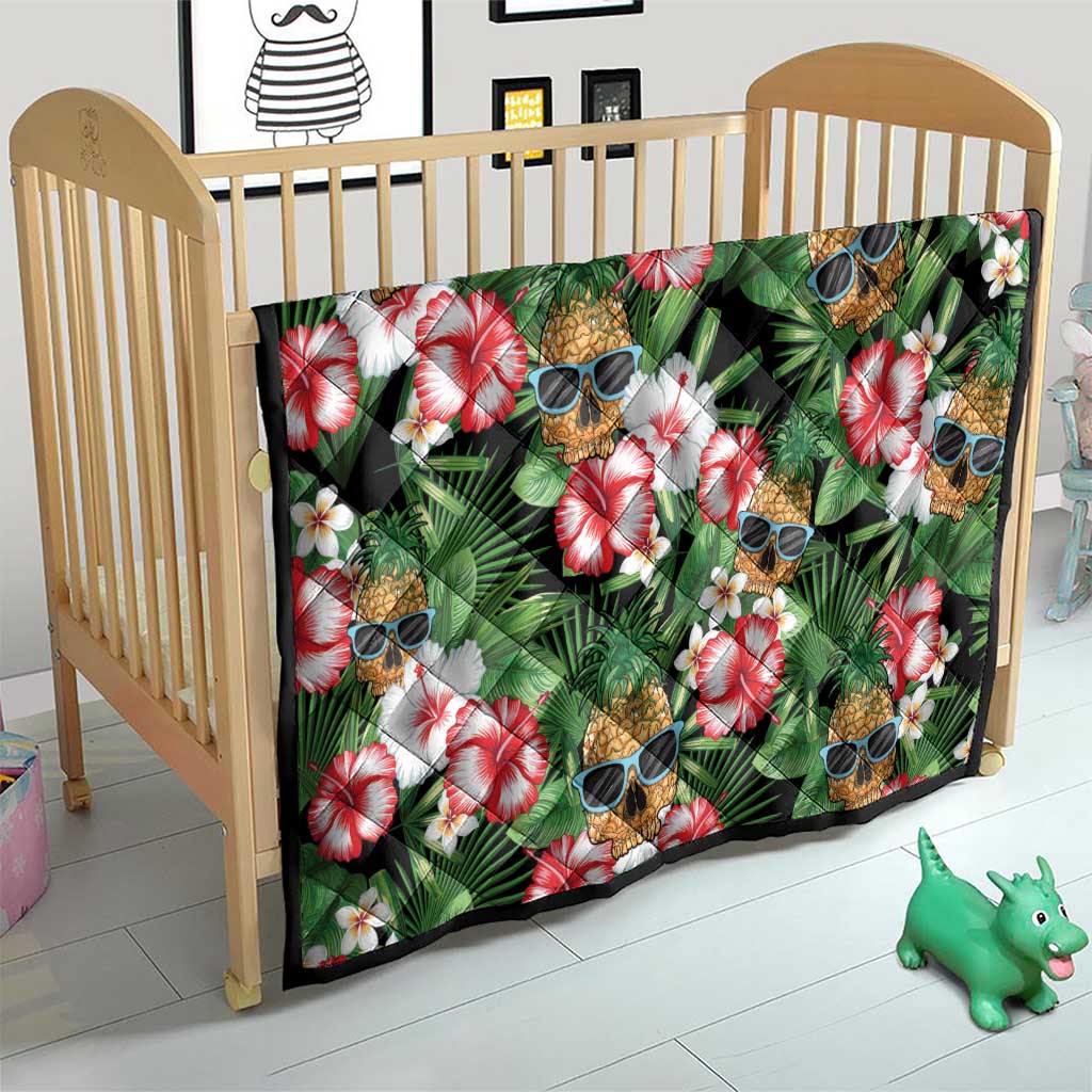 Pineapple Skull Aloha Hawaii Quilt Summer Vibes Tropical Seamless Pattern - Polynesian Pride