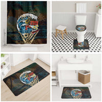 Aloha Hawaii Surfing Skull Bathroom Set Shaka Skeleton Ride The Waves - Polynesian Pride