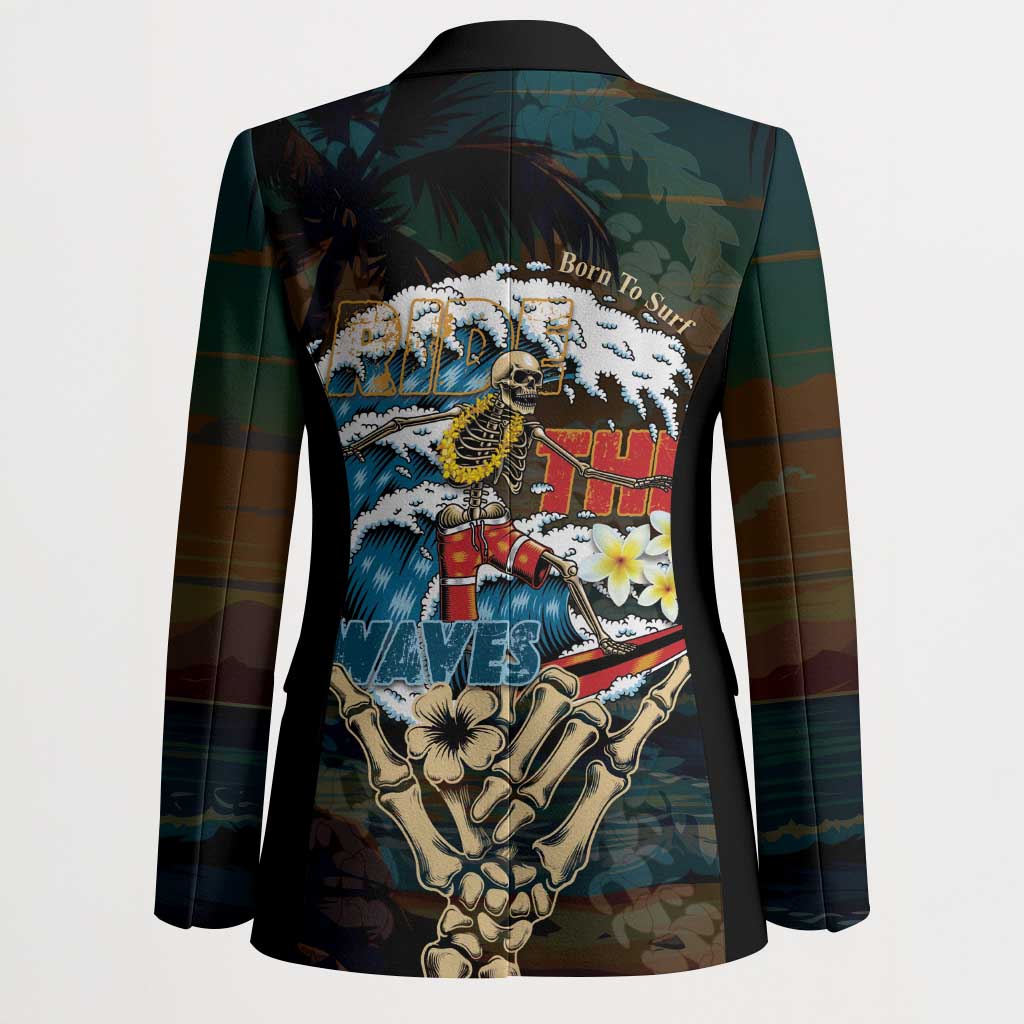 Aloha Hawaii Surfing Skull Blazer Shaka Skeleton Ride The Waves LT14 - Polynesian Pride
