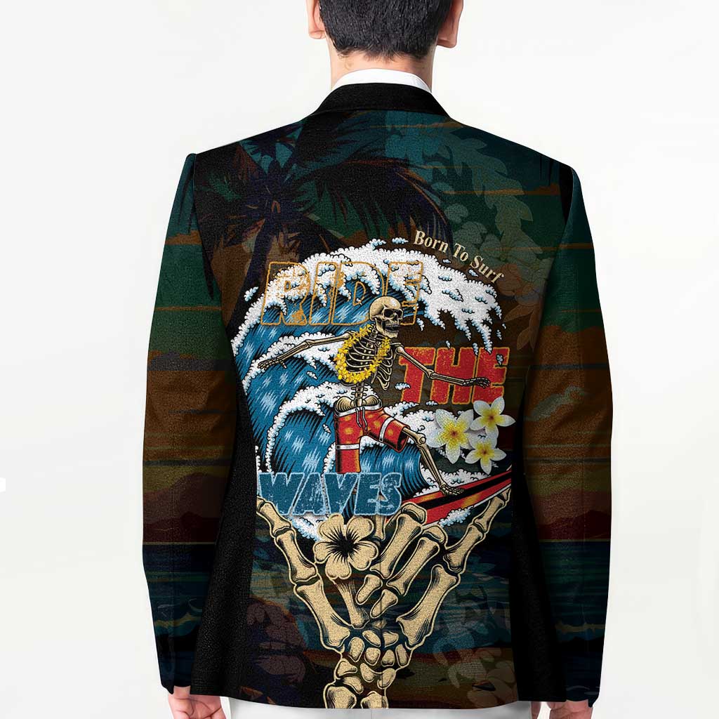 Aloha Hawaii Surfing Skull Blazer Shaka Skeleton Ride The Waves LT14 - Polynesian Pride