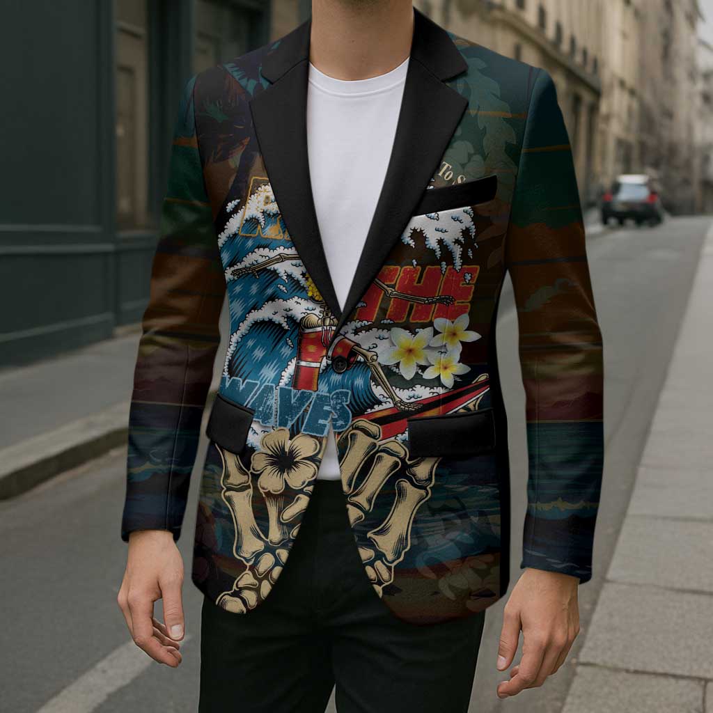 Aloha Hawaii Surfing Skull Blazer Shaka Skeleton Ride The Waves LT14 - Polynesian Pride