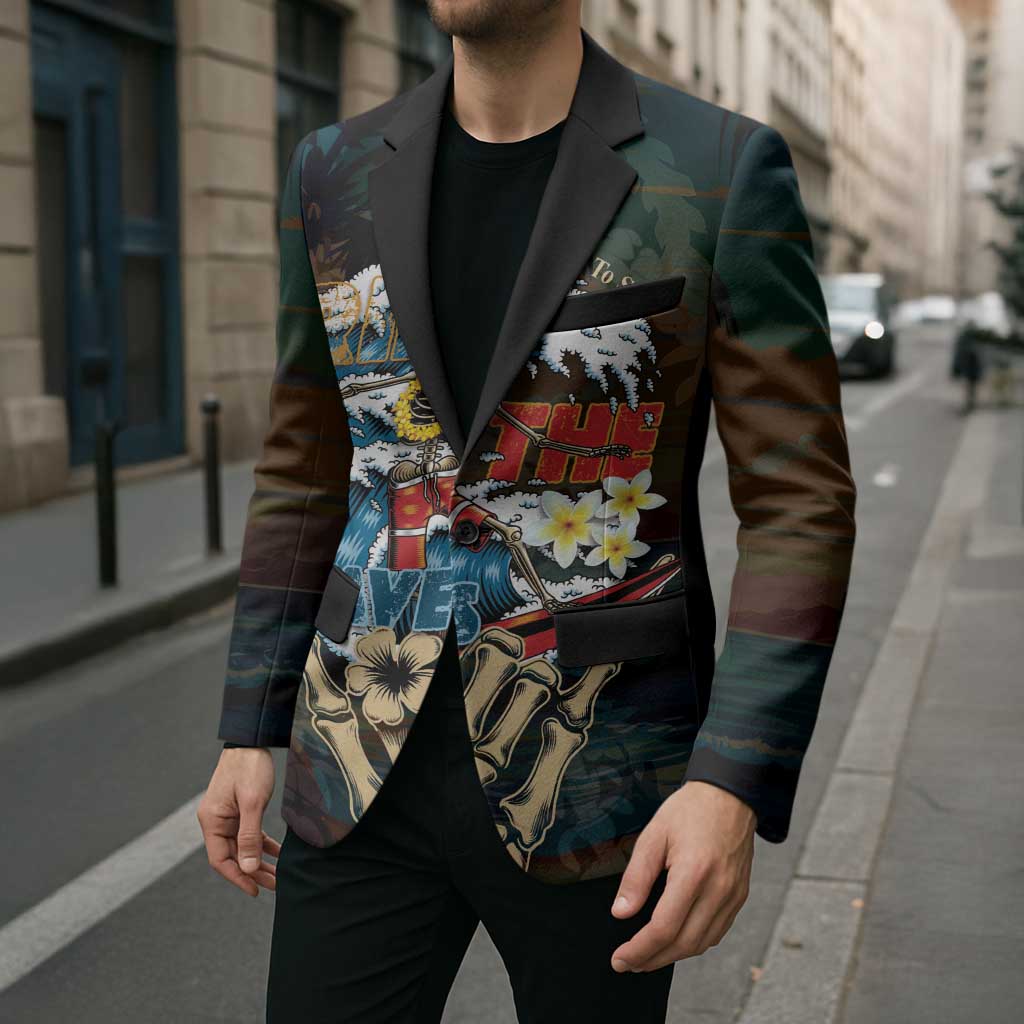 Aloha Hawaii Surfing Skull Blazer Shaka Skeleton Ride The Waves LT14 - Polynesian Pride