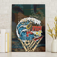 Aloha Hawaii Surfing Skull Canvas Wall Art Shaka Skeleton Ride The Waves - Polynesian Pride