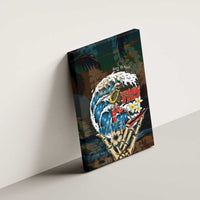 Aloha Hawaii Surfing Skull Canvas Wall Art Shaka Skeleton Ride The Waves - Polynesian Pride