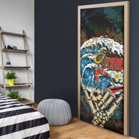 Aloha Hawaii Surfing Skull Door Cover Shaka Skeleton Ride The Waves - Polynesian Pride
