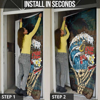 Aloha Hawaii Surfing Skull Door Cover Shaka Skeleton Ride The Waves - Polynesian Pride