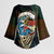 Aloha Hawaii Surfing Skull Kimono Sleeve Blouse Shaka Skeleton Ride The Waves - Polynesian Pride