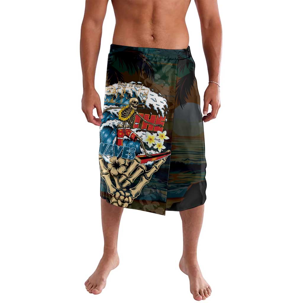 Aloha Hawaii Surfing Skull Lavalava Shaka Skeleton Ride The Waves - Polynesian Pride