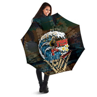 Aloha Hawaii Surfing Skull Umbrella Shaka Skeleton Ride The Waves - Polynesian Pride