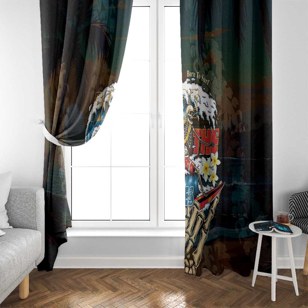 Aloha Hawaii Surfing Skull Window Curtain Shaka Skeleton Ride The Waves LT14 - Polynesian Pride