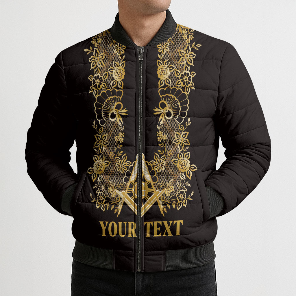 Personalised Filipino Freemasonry Bomber Puffer Jacket Masonic Barong Tagalog Inspired Ivory White LT14 - Polynesian Pride