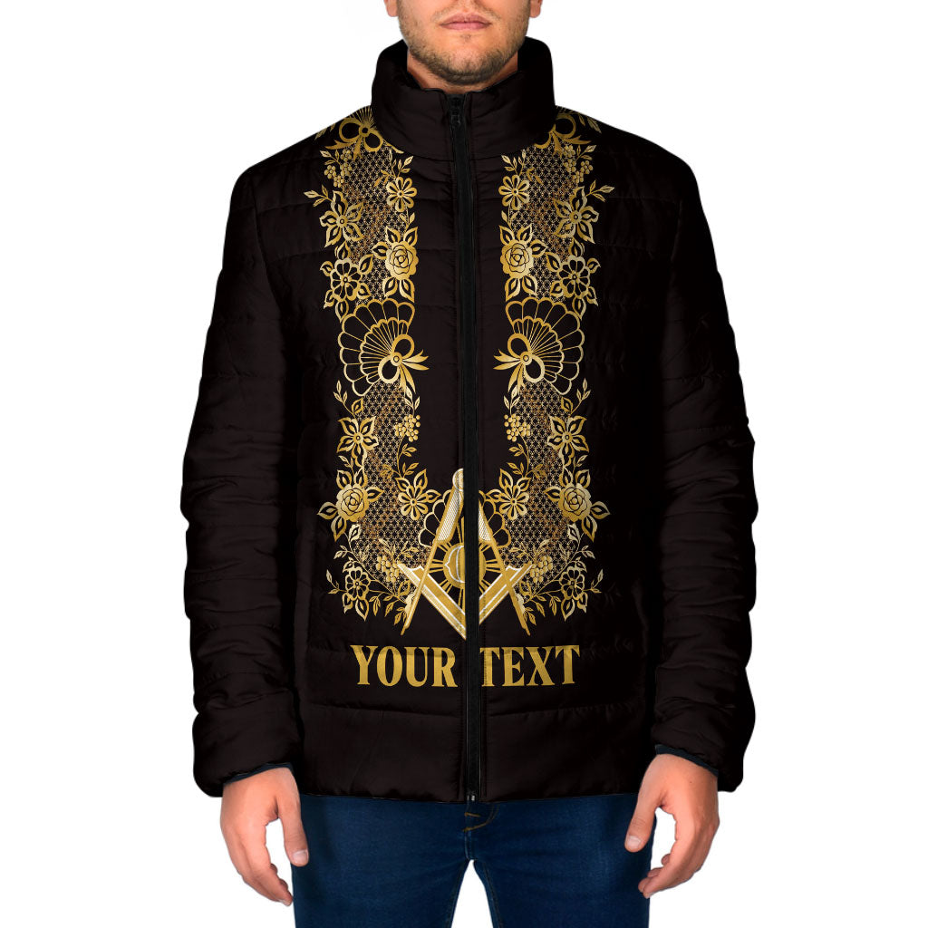 Personalised Filipino Freemasonry Padded Jacket Masonic Barong Tagalog Inspired Ivory White LT14 Men Ivory White - Polynesian Pride
