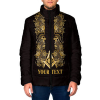 Personalised Filipino Freemasonry Padded Jacket Masonic Barong Tagalog Inspired Ivory White LT14 Men Ivory White - Polynesian Pride