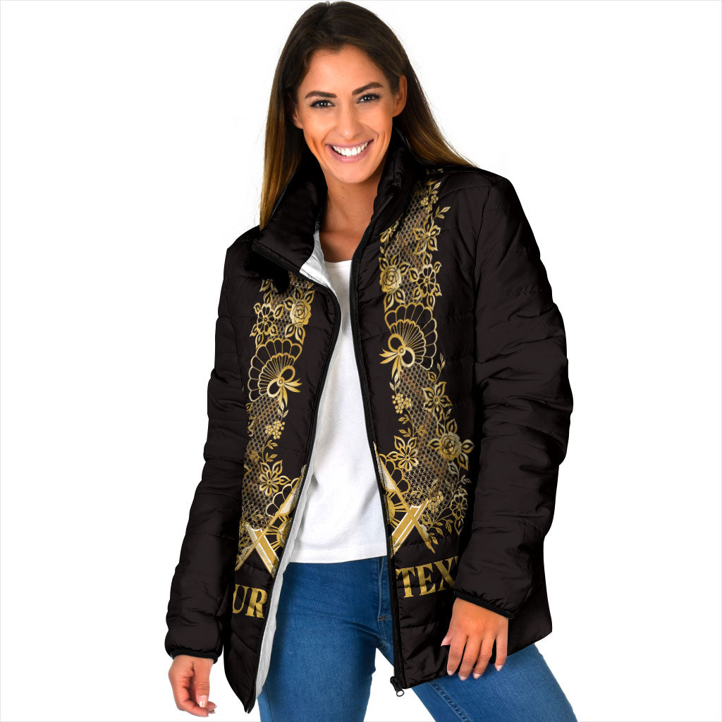 Personalised Filipino Freemasonry Padded Jacket Masonic Barong Tagalog Inspired Ivory White LT14 Women Ivory White - Polynesian Pride