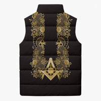 Personalised Filipino Freemasonry Sleeveless Puffer Jacket Masonic Barong Tagalog Inspired Ivory White LT14 - Polynesian Pride