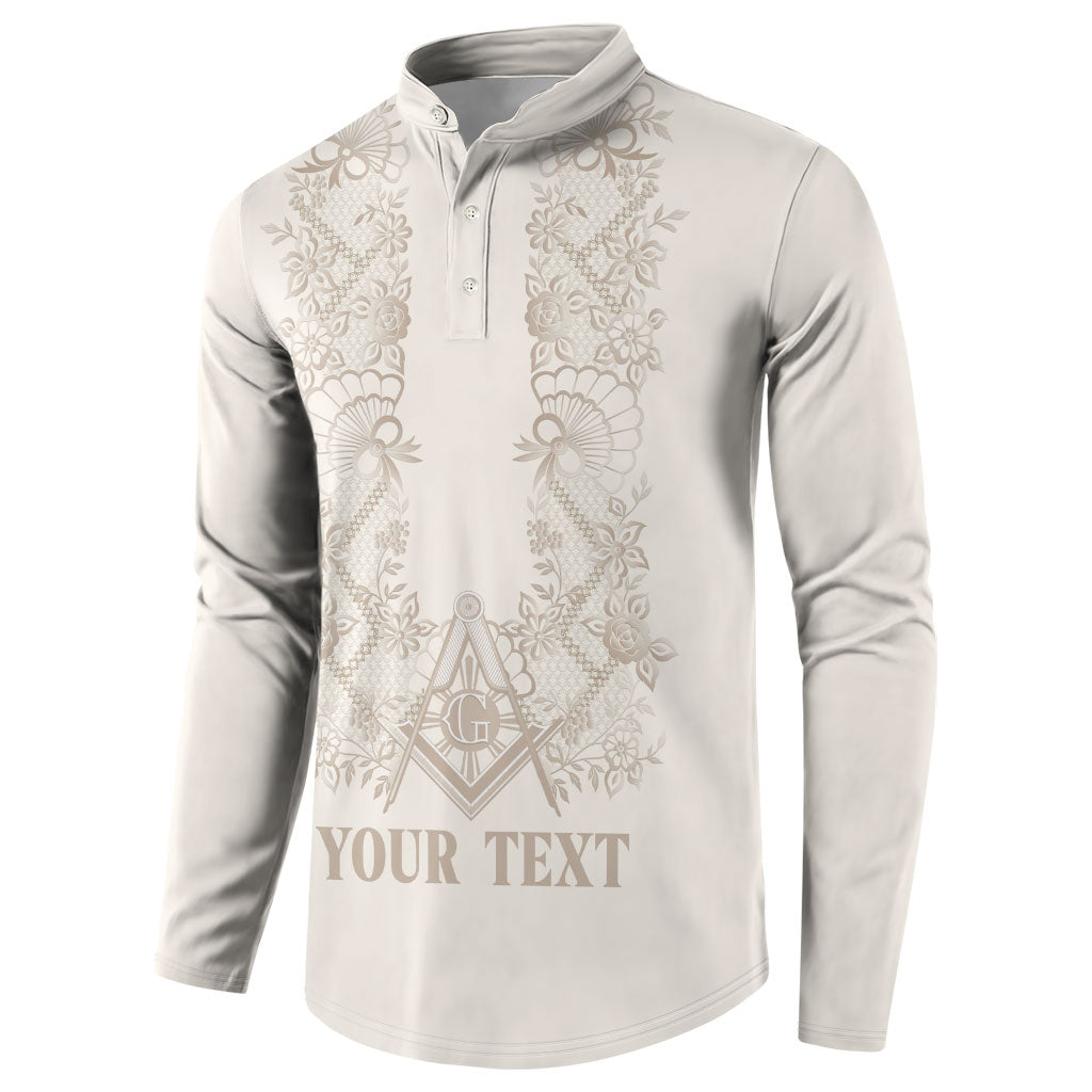 Personalised Filipino Freemasonry Button Sweatshirt Masonic Barong Tagalog Inspired Black LT14 - Polynesian Pride
