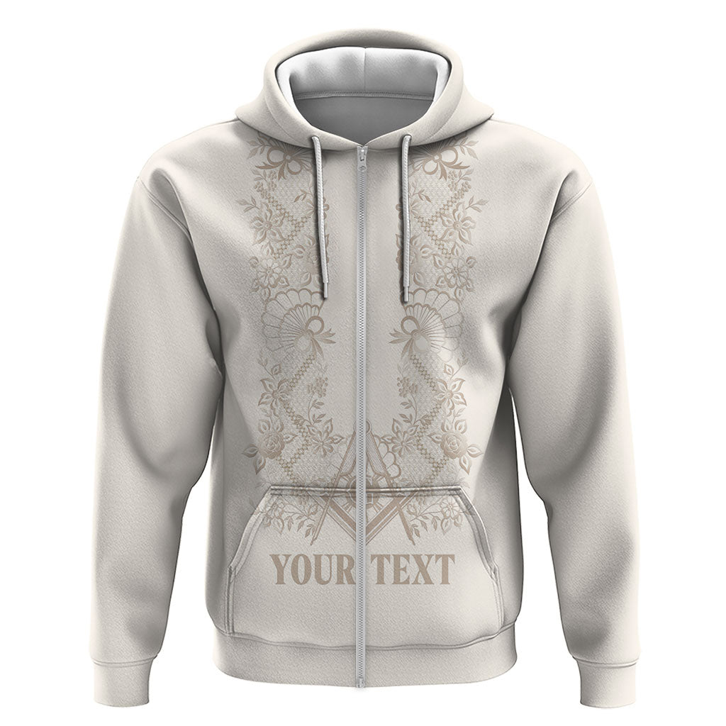 Personalised Filipino Freemasonry Hoodie Masonic Barong Tagalog Inspired Black LT14 Zip Hoodie Black - Polynesian Pride