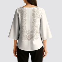 Personalised Filipino Freemasonry Kimono Sleeve Blouse Masonic Barong Tagalog Inspired Black LT14 - Polynesian Pride