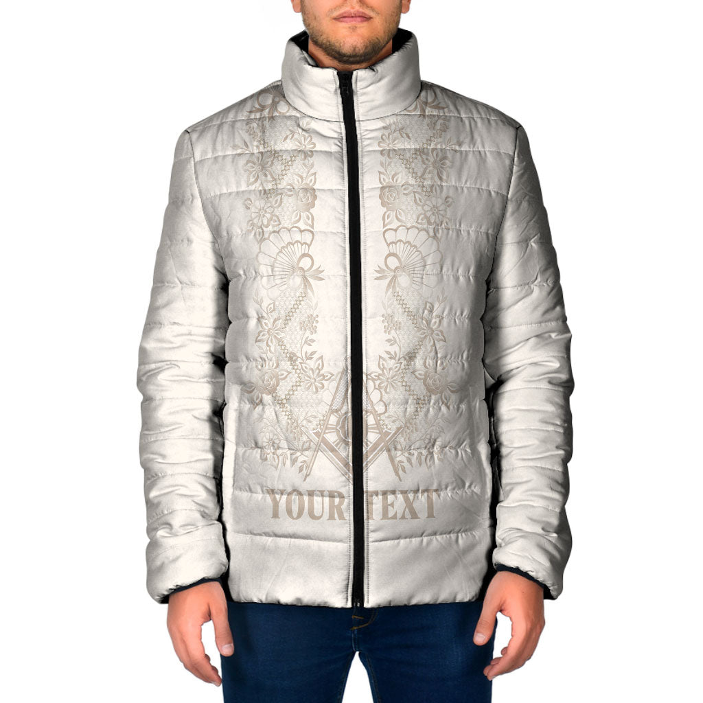 Personalised Filipino Freemasonry Padded Jacket Masonic Barong Tagalog Inspired Black LT14 Men Black - Polynesian Pride