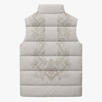 Personalised Filipino Freemasonry Sleeveless Puffer Jacket Masonic Barong Tagalog Inspired Black LT14 - Polynesian Pride