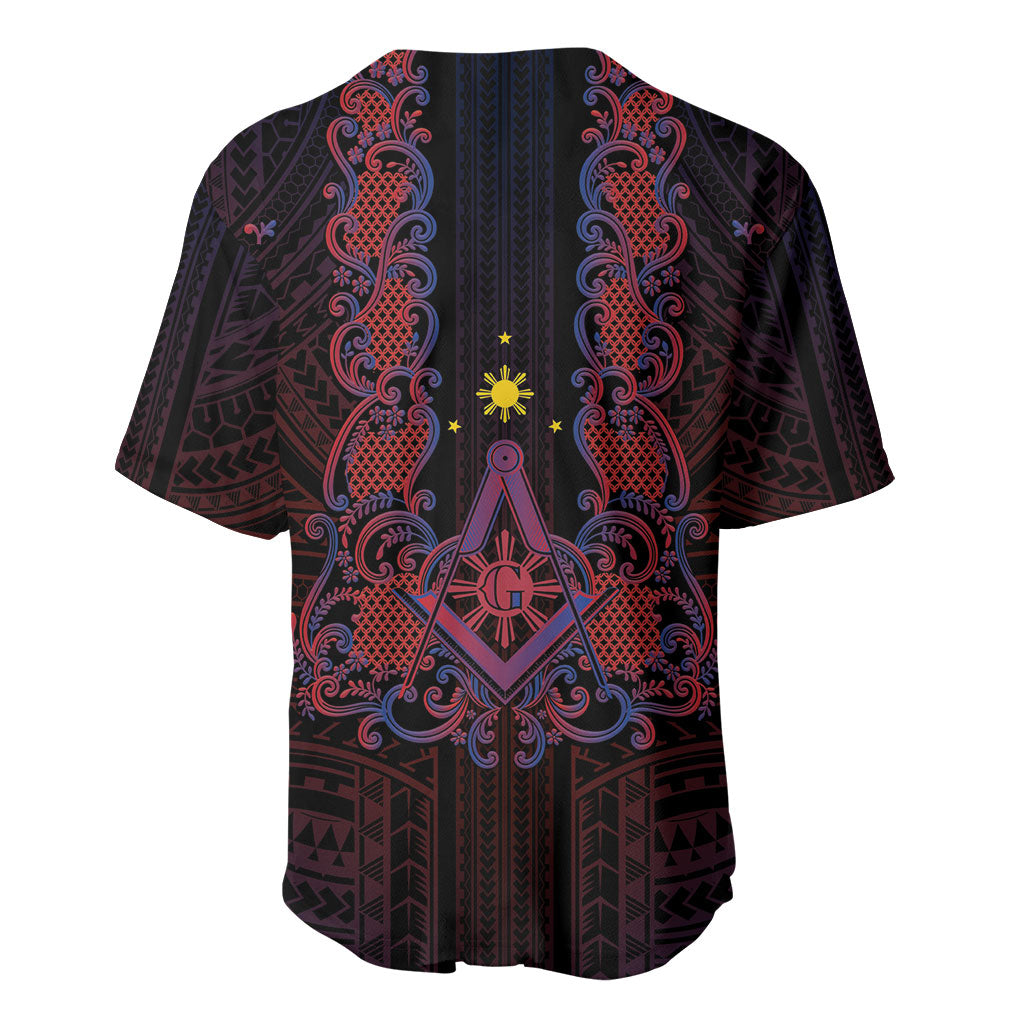 Personalised Philippines Barong Tagalog Freemasonry Baseball Jersey Filipino Masonic Polynesian Pattern LT14 - Polynesian Pride