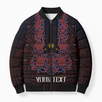 Personalised Philippines Barong Tagalog Freemasonry Bomber Puffer Jacket Filipino Masonic Polynesian Pattern LT14 Unisex Black - Polynesian Pride