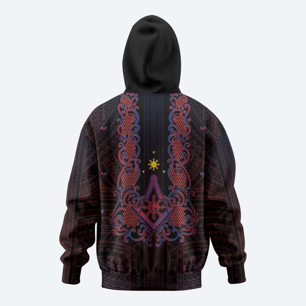 Personalised Philippines Barong Tagalog Freemasonry Hoodie Filipino Masonic Polynesian Pattern LT14 - Polynesian Pride