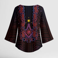 Personalised Philippines Barong Tagalog Freemasonry Kimono Sleeve Blouse Filipino Masonic Polynesian Pattern LT14 - Polynesian Pride