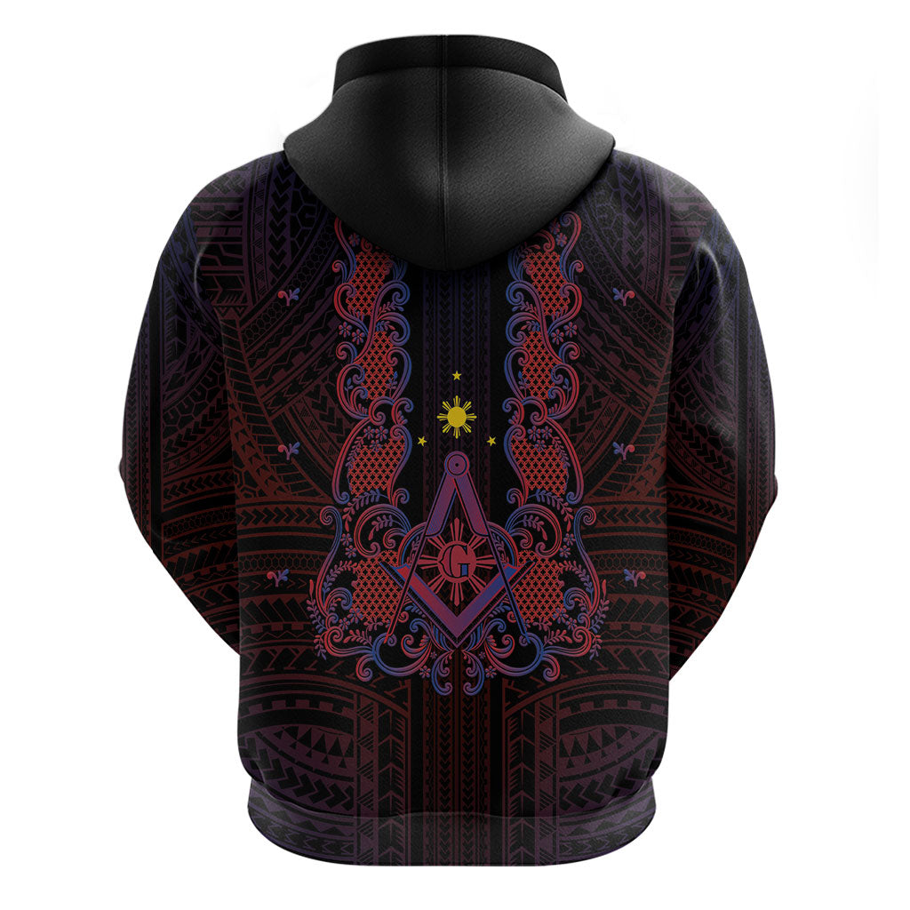 Personalised Philippines Barong Tagalog Freemasonry Zip Hoodie Filipino Masonic Polynesian Pattern LT14 - Polynesian Pride
