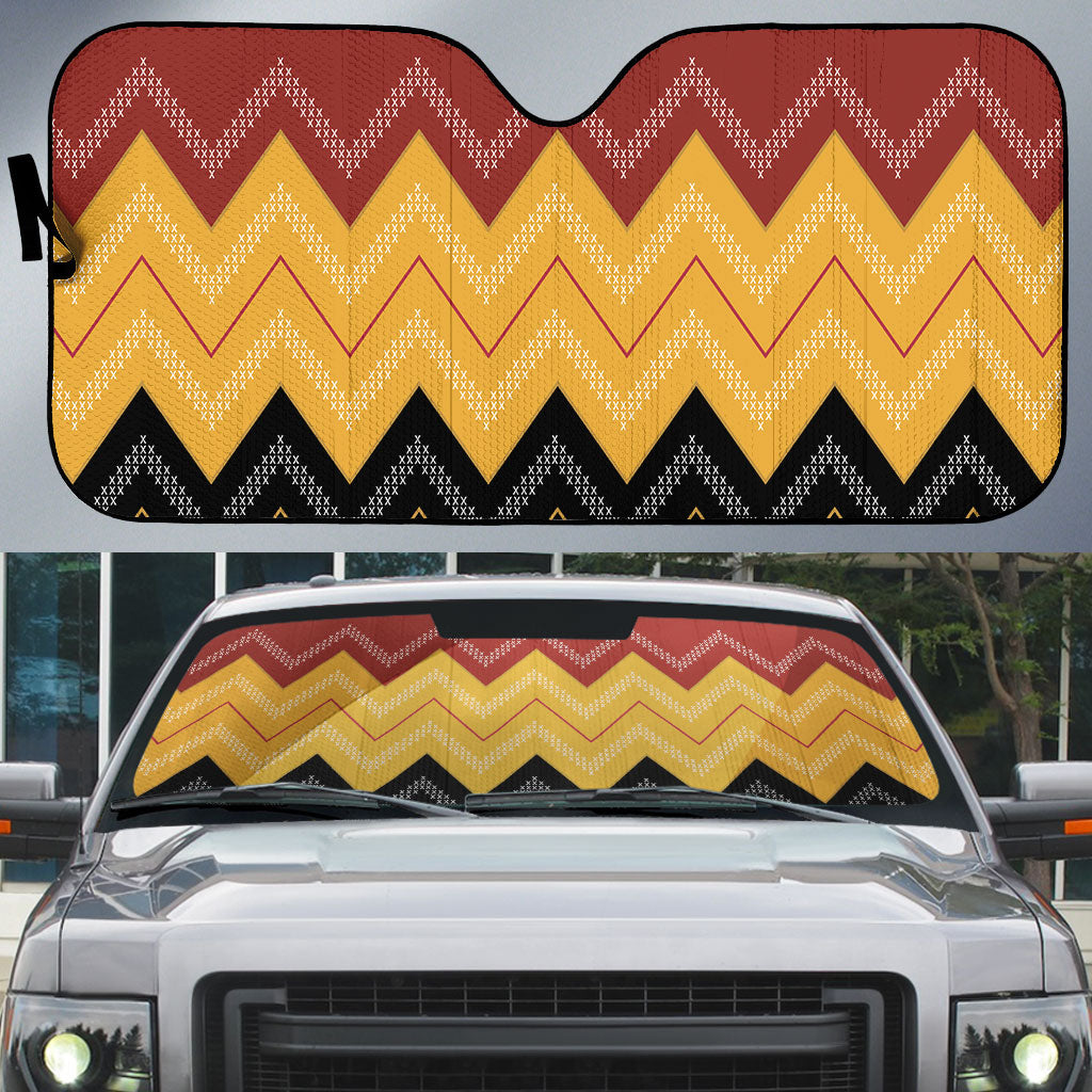 Kaokao Maori Tukutuku Inspired New Zealand Auto Sun Shade LT14 Multicolor - Polynesian Pride