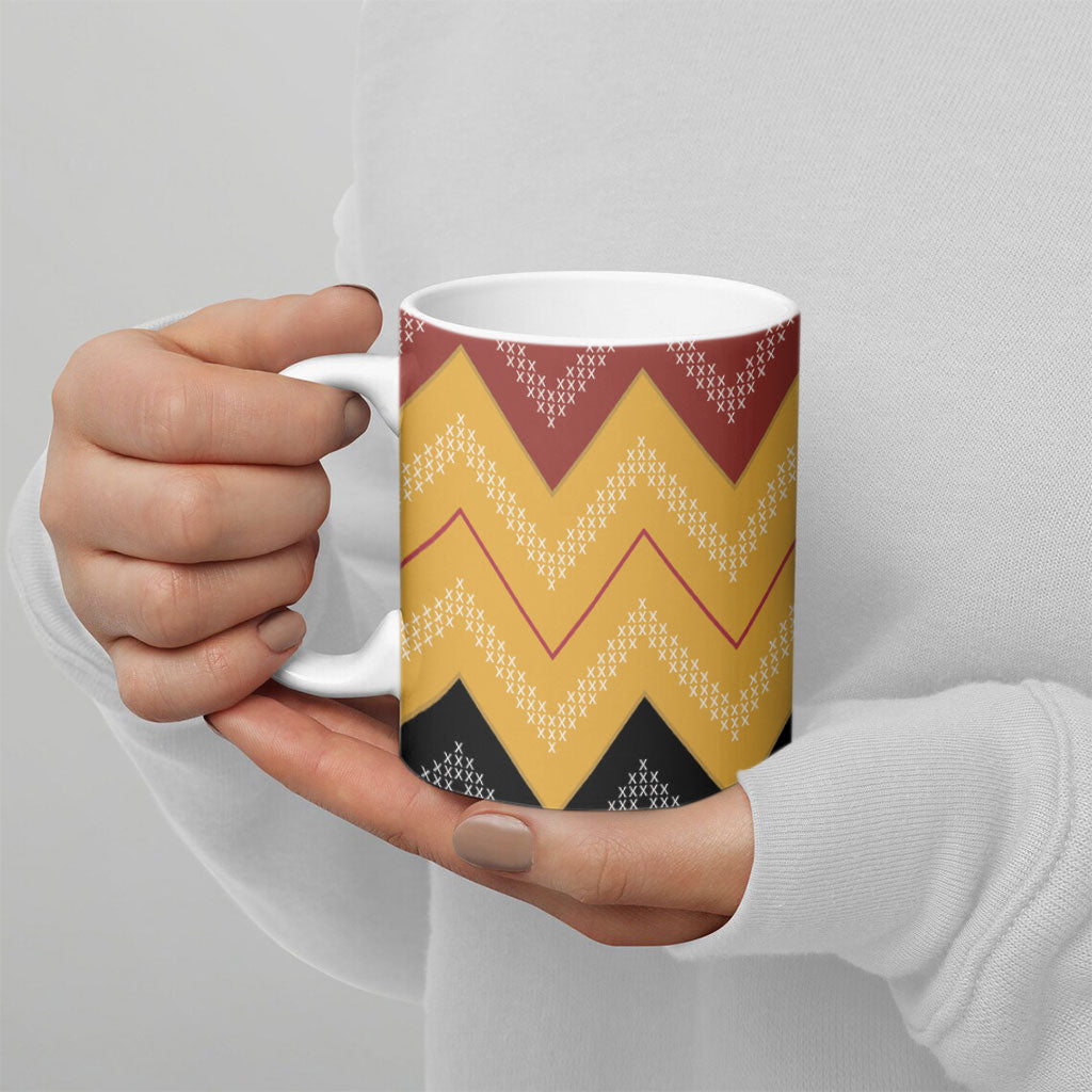 Kaokao Maori Tukutuku Inspired New Zealand Ceramic Mug LT14 - Polynesian Pride